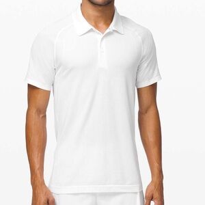 Lululemon Metal Vent Tech Polo Shirt White Size L Athletic Golf Performance